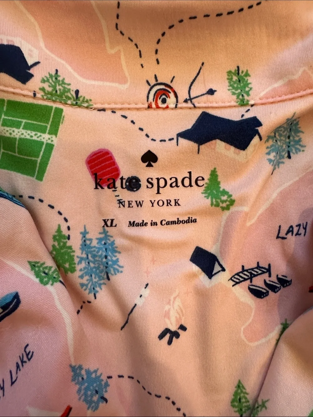 kate spade Light Pink Camp-Print Short Pajama Set